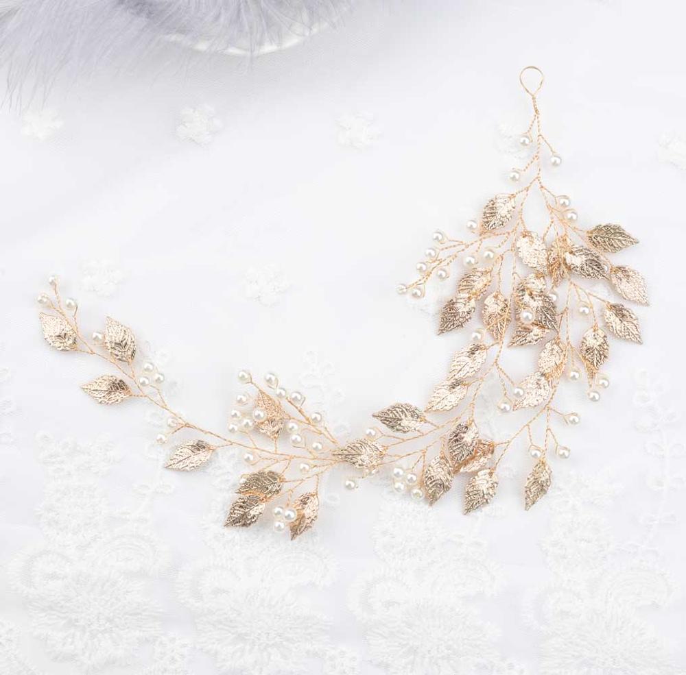 Blätter und Blumen Braut Stirnband Bohemien Kopfschmuck Kristall Perle Haar Reben Blume Heiligenschein Hochzeit Haar Zubehör für Frauen