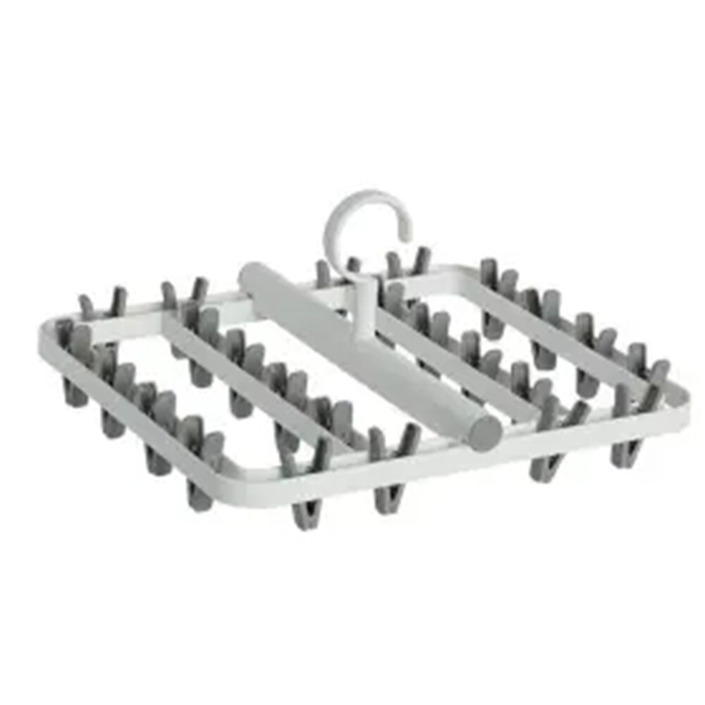 Crochet de cintre à clips multiples, rotation automatique, pour vêtements et chaussettes, crochet multifonction, pliable: grey