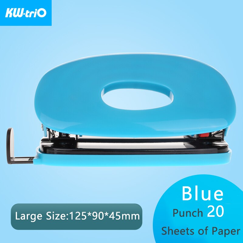 KW-triO 2-Hole Paper Punch Notebook Round Hole Puncher DIY A4/A5/A6/B5/B6 Paper Drilling Book Puncher Office Supplies: Large Size-Blue