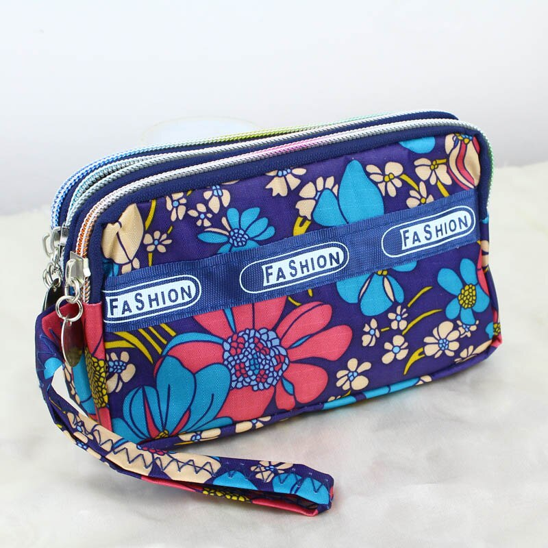 Zipper Dame Geldbörsen Frauen Brieftasche Leinwand Stoff Geldbeutel Floral Herz Geldbörse Armband Handtasche Mädchen Brieftaschen Burse Taschen