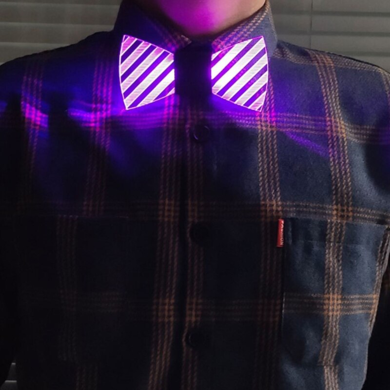Kreative Bunte LED Leucht Acryl Fliege Farbe Ändern Blinkende Krawatte Halloween Cosplay Kostüm Requisiten