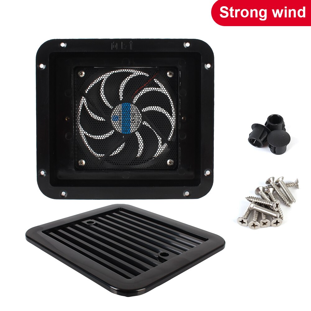 Ventiladores de escape de ventilación silenciosos para Rv, remolque, caravana, fuerte viento, salida de aire lateral de 12V, Ventilación de nevera con ventilador, estilo de coche: Strong wind