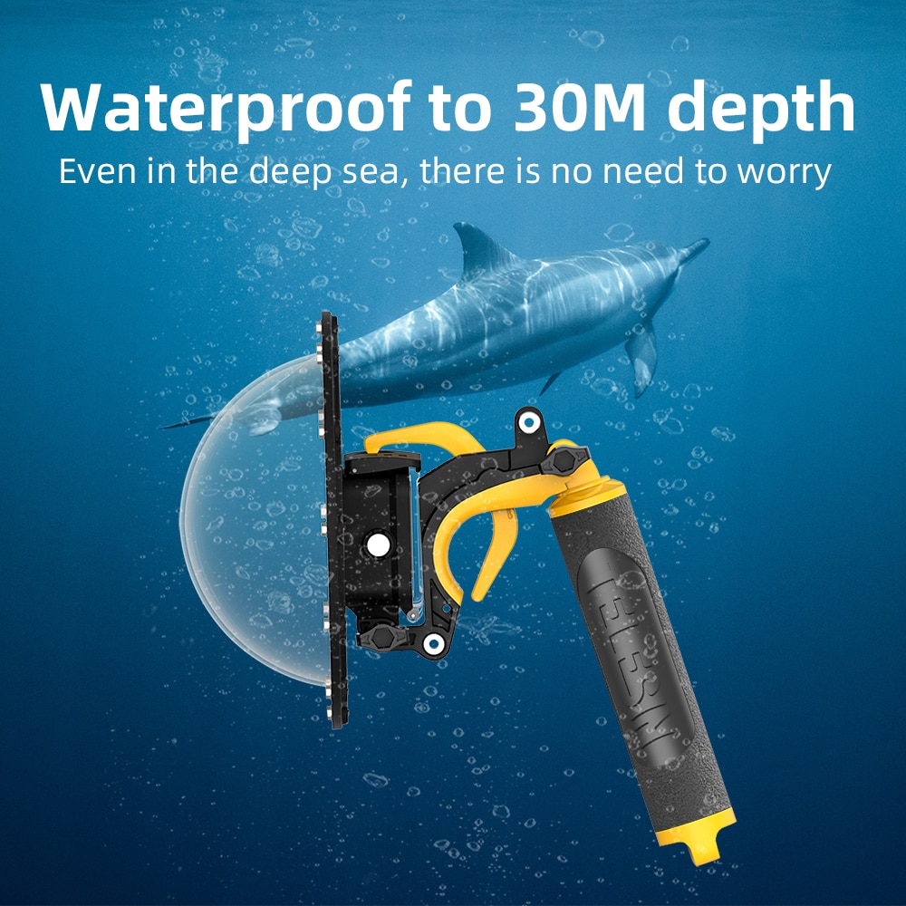 TELESIN-Carcasa de Buceo para Cámara GoPro Hero 5/6/7 y Black Hero 8/9/10, Domo Impermeable con Gatillo, Imprescindible para Proteger Lentes, Sumergible hasta 30M de Profundidad