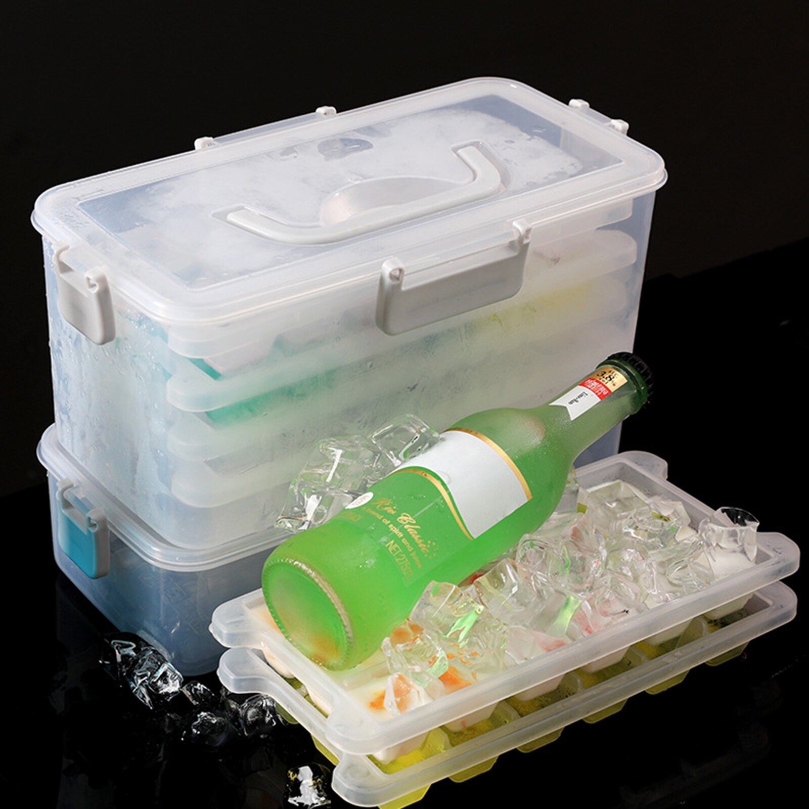 1/2/4 warstwy mrożjeden zamrażarka lodówka Whisky forma skrzynka tacka robić lodu kwadratowy domowej roboty koktajl podejmowania szybkie impreza