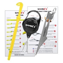 SAMSFX Quick Knot Tying Tool Loop Tyer Hook Remover w/ Zinger Retractors Fly Fishing Gear Combo Fish Tackles Accessories