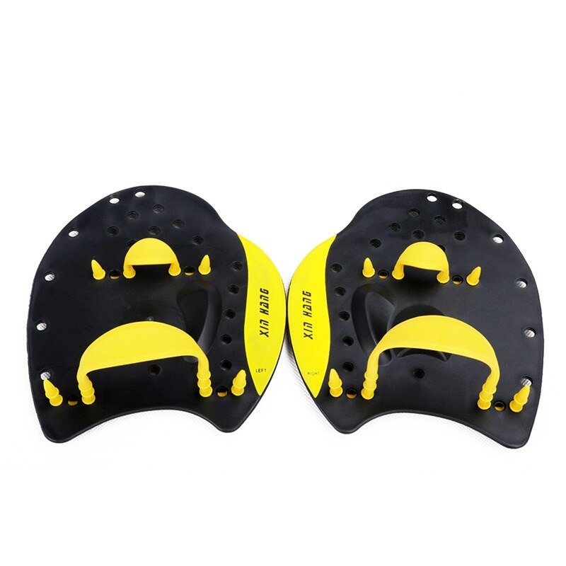 ajustable niños adultos natación Paddles práctica corrección natación herramientas Mano guantes: YELLOW / L