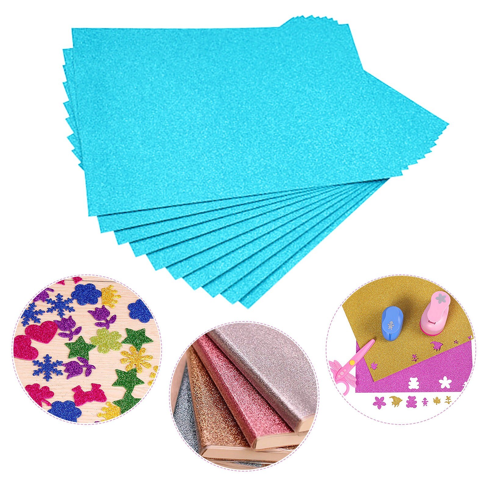 Sky Blue Glitter Cardstock Flash Card Paper Flash Shiny Craft Paper Advanced A4 Flash Paper Flash Shiny Craft Paper No Adhesive