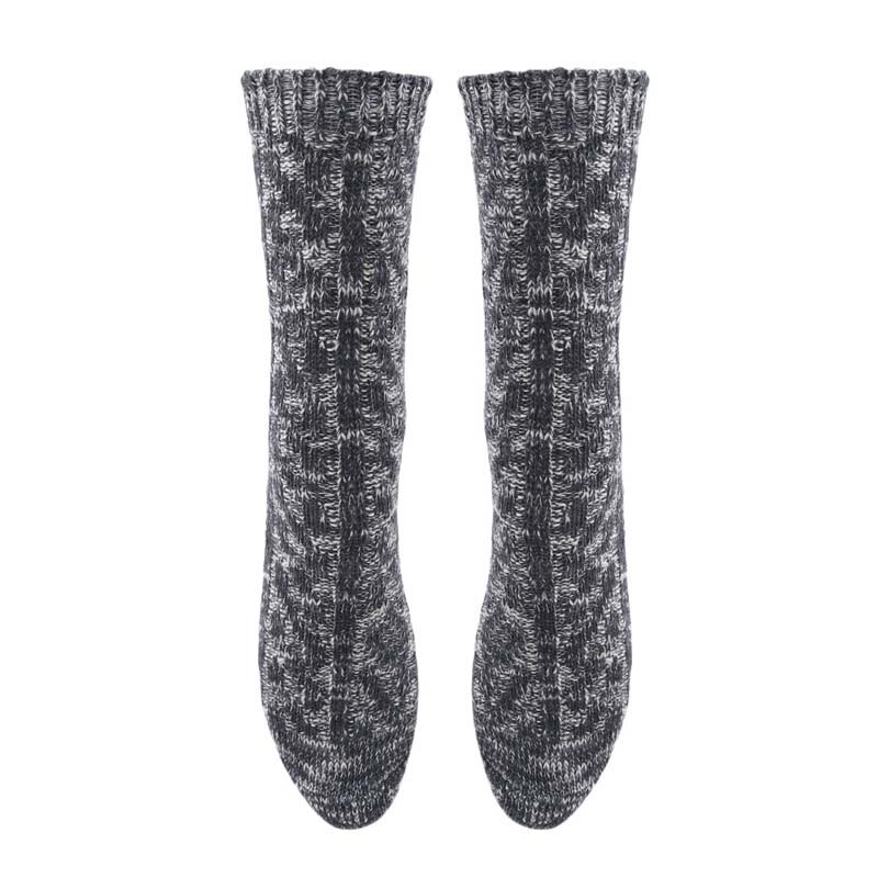 Efterår vinter kvinder blød sne strikning uldsokker vintage damer varme tykkere sokker basic sox kvindelige sportssokker: Grå