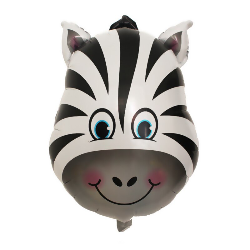 Barnebursdagsfest dekorert dyr tegneserie hode løve ape sjiraff 4d aluminiumsfilm helium ballong dekor scene ballong: 6