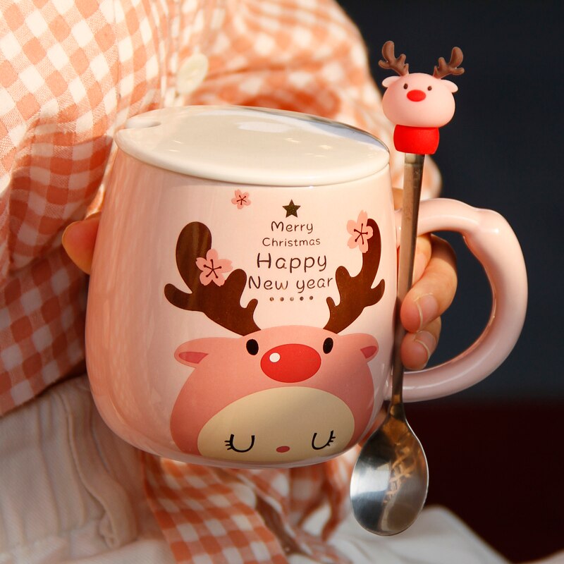 Christmas Ceramic Coffee Mug 3D Snowman Cartoon Milk Breakfast Cup Christmas