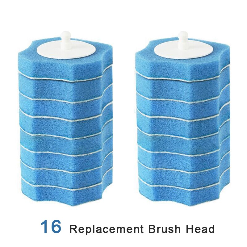 Bathroom Disposable Cleaning Toilet Brush Long Handle No Dead Angle Cleaning Brush Replacement Brush Head Cleaning Tool in stock: 16pcs