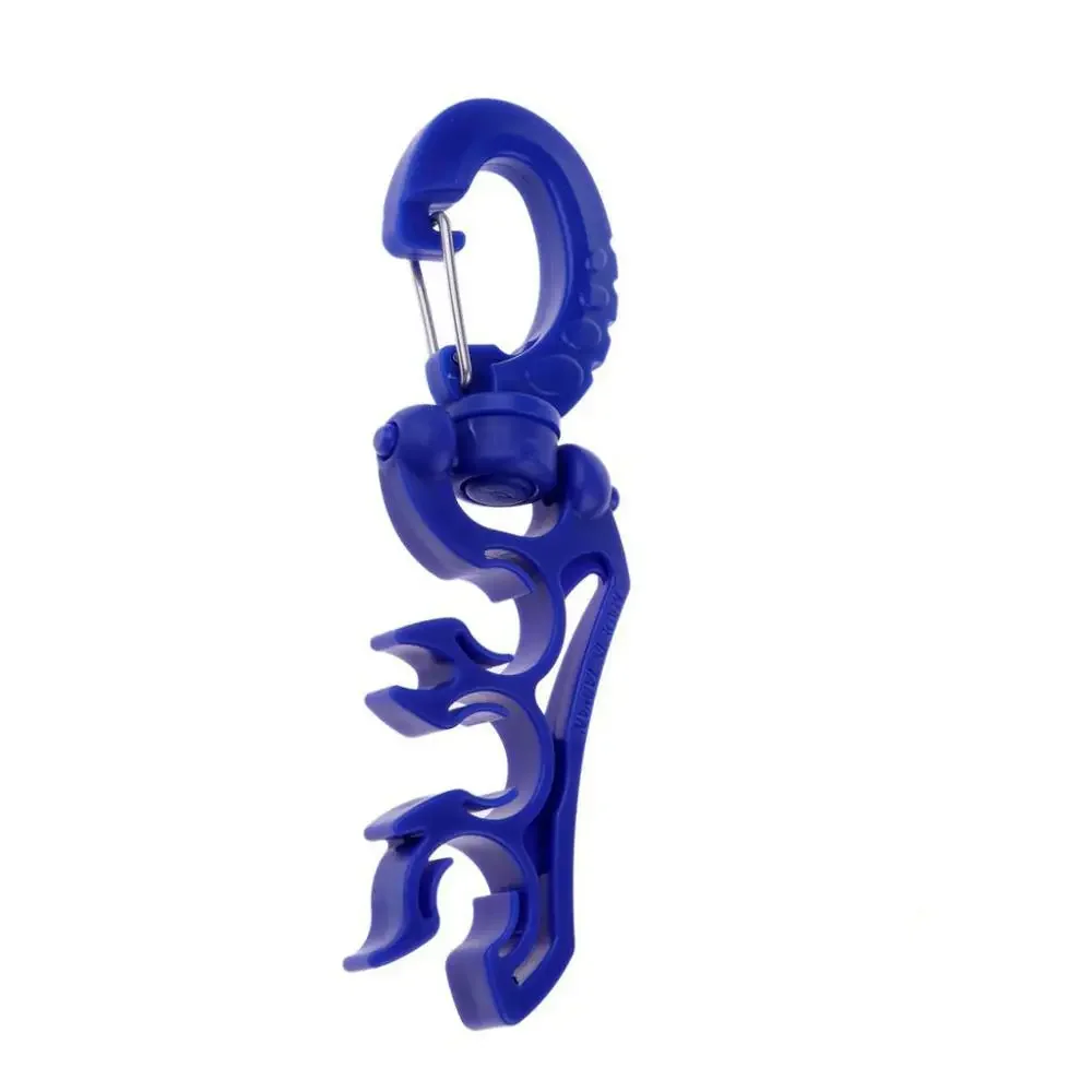Tauchen Tauchen verdreifachen Regler BCD Schlauchhalter Krake Halter BCD Clip: Blau