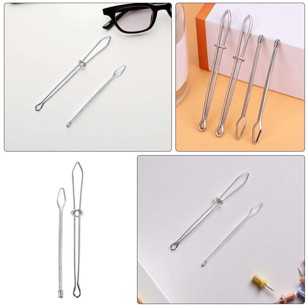 4 pcs Belt Threader Sewing Accessories Needle Drawstring Tool Metal Elastic Cord Guide DIY Handicraft Helper