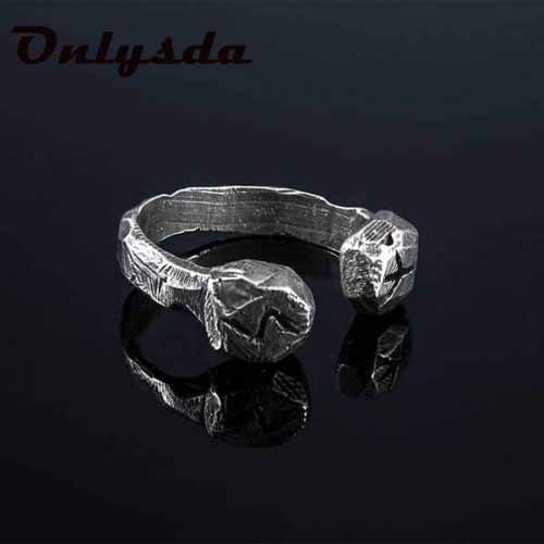 Stainless steel Odin Norse Runes Viking Anel Amulet Rune Couple Dating Rings For Men Women Words Retro Jewelry