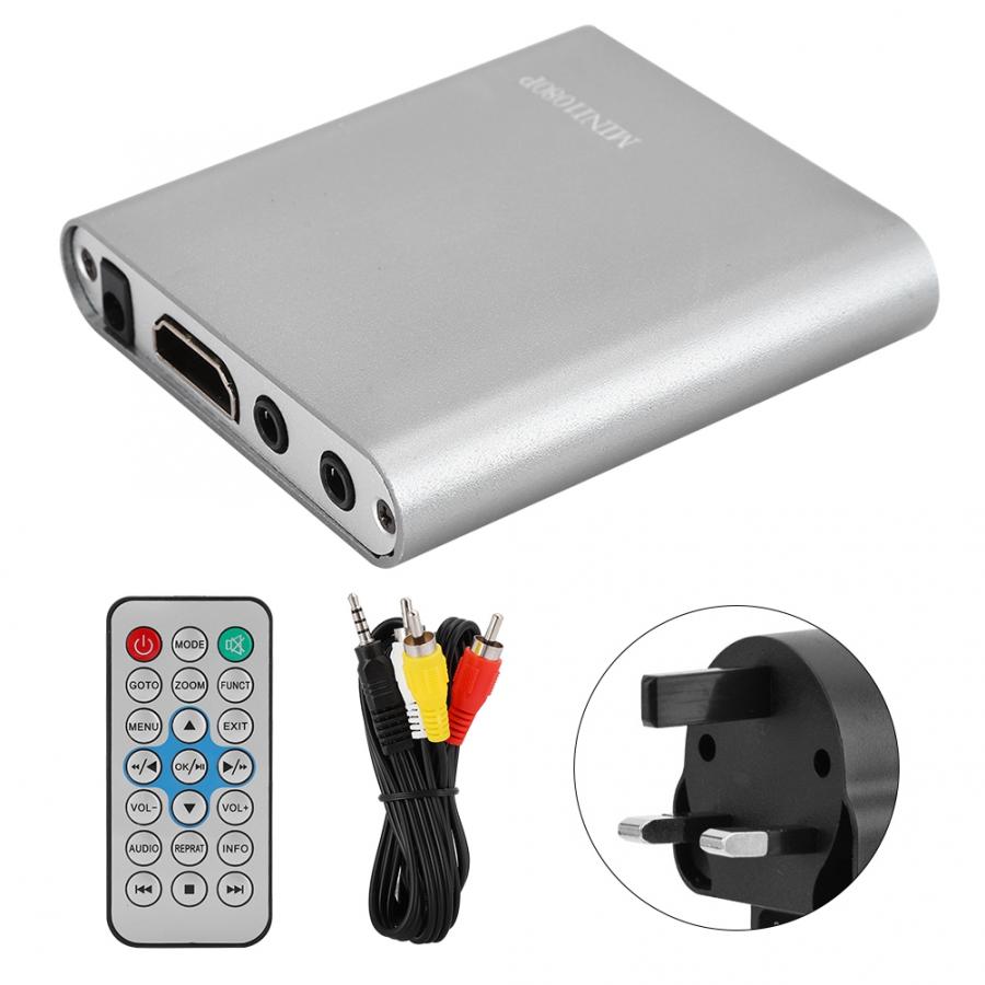 Mini 1080P HDMI Digital Media Player Hard Disk Decoder with Remote Control support for MKV Video and Blu-ray Movies (100-240V): UK Plug