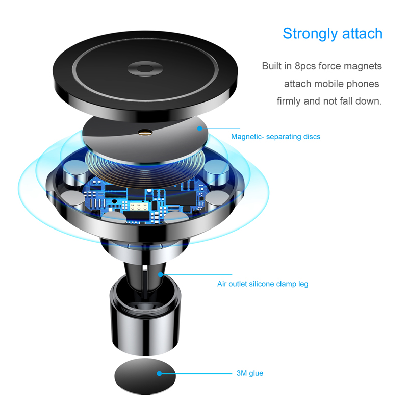 Baseus Auto Qi Draadloze Oplader Houder Voor Iphone 11X8 8Plus Magnetische 360 Rotatie Opladen Auto Mount Auto telefoon Stand Ondersteuning