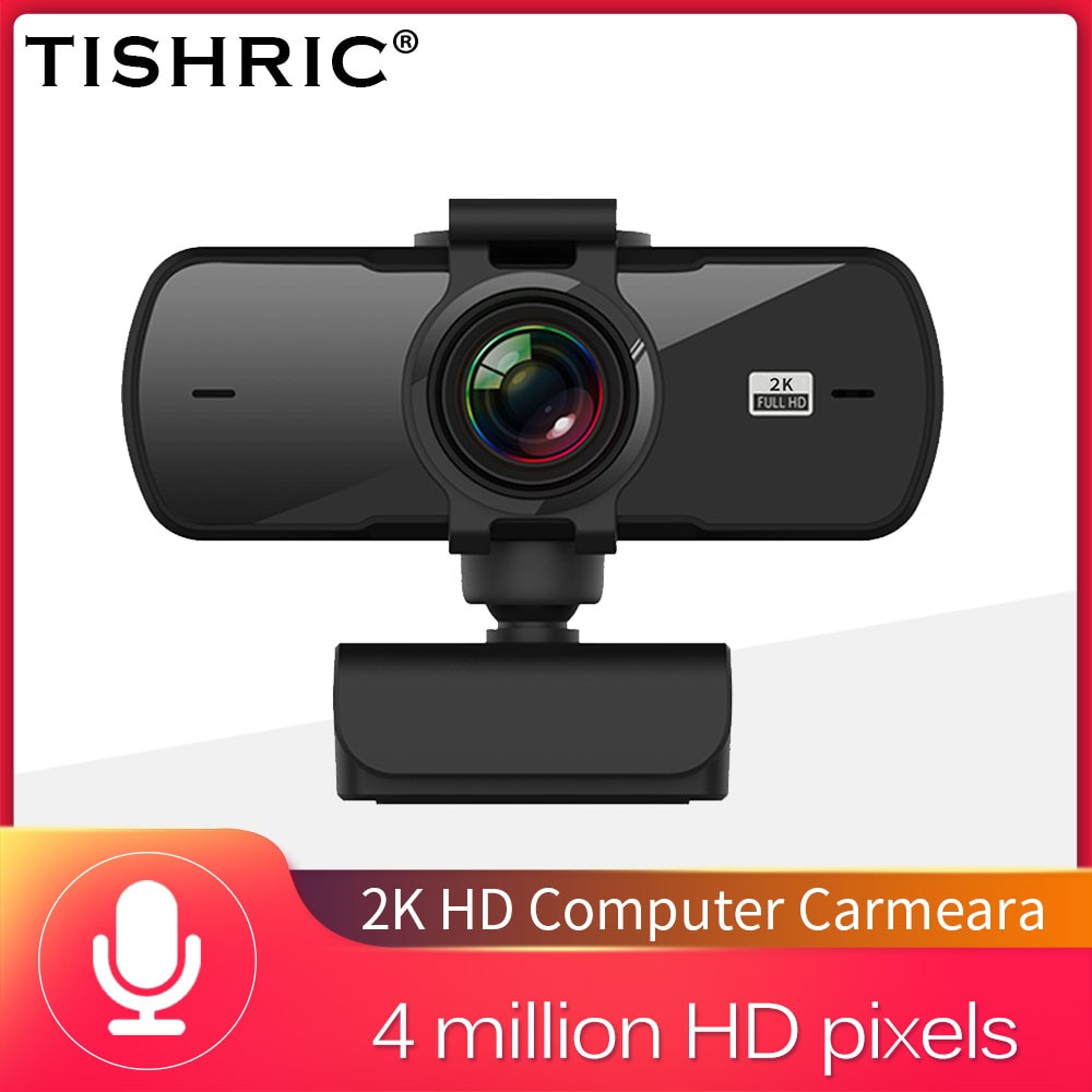 Tishric PC-C5 4 Million Pixels 2K Full HD Webcam for PC Web Camera With Microphone Usb Camera Web Cam For Computer Peripherals