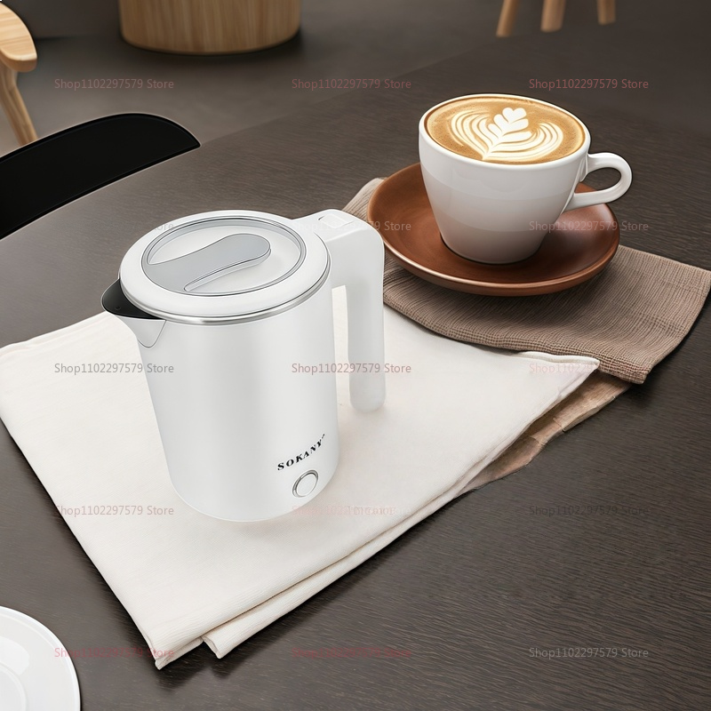 Small 500ml Electric Kettles Stainless Steel For Boiling Water Travel Mini Water Boiler Heater Double Wall Portable Teapot