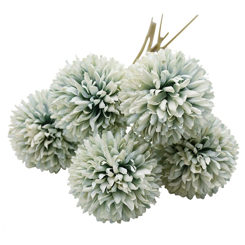5pcs Dandelion Flower Ball Simulation Silk Artificial Flowers DIY Wedding Party Table Decoration Bride Hold Bouquet Home Decor: F06