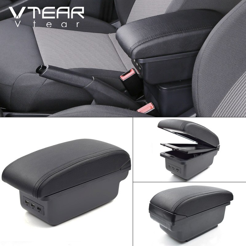 Vtear Voor Renault Clio 4/Clio 2 Armsteun Auto Centrale Opbergdoos Bekerhouder Arm Rest Interieur Auto-styling Decoratie Accessoires: D Black thread