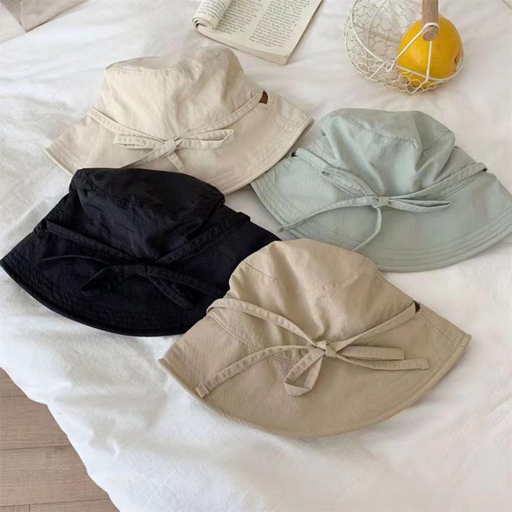 Sombrero de pescador para mujer, a prueba de viento, correa fija, ala ancha, sombrero de cubo para mujer, sombrilla de Color sólido, Anti-UV, tapa plana, gorra plegable de verano