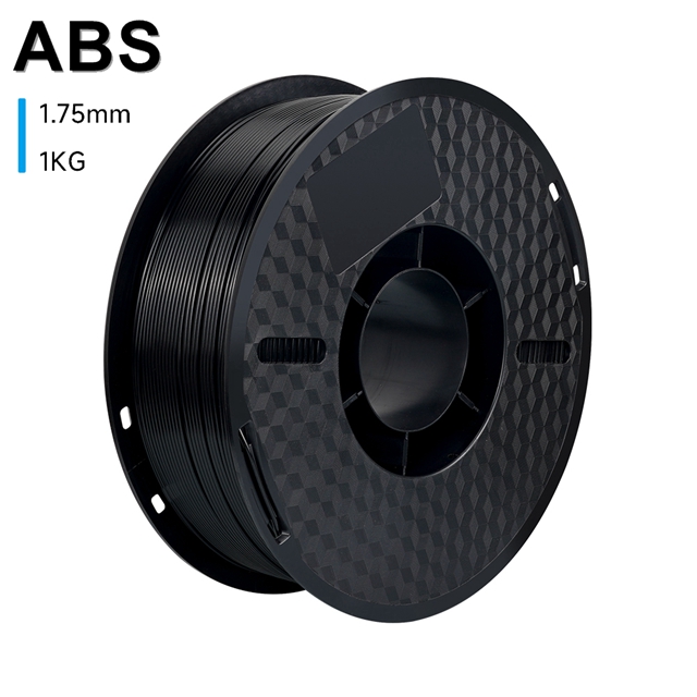 Filamento ABS KINGROON, 1kg, 1,75mm, plásticos ABS de ingeniería de alta resistencia para impresora 3D, Material de impresión 3D, negro, blanco y gris: Negro