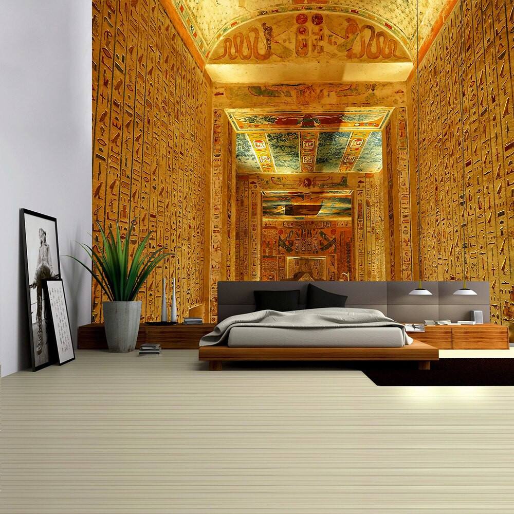 Ancient Egyptian Mural Tapestry Wall Pharaoh Hanging Bedspread Mats Hippie Style Backdrop Cloth Home Decor 150x100cm/150x130cm: 230x150cm / 1