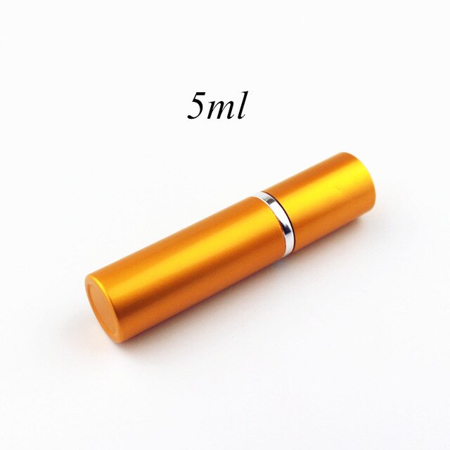 5ml 10ml parfum glazen fles reis aluminium spray verstuiver lege metalen parfum verstuiver draagbare: Goud -5ml