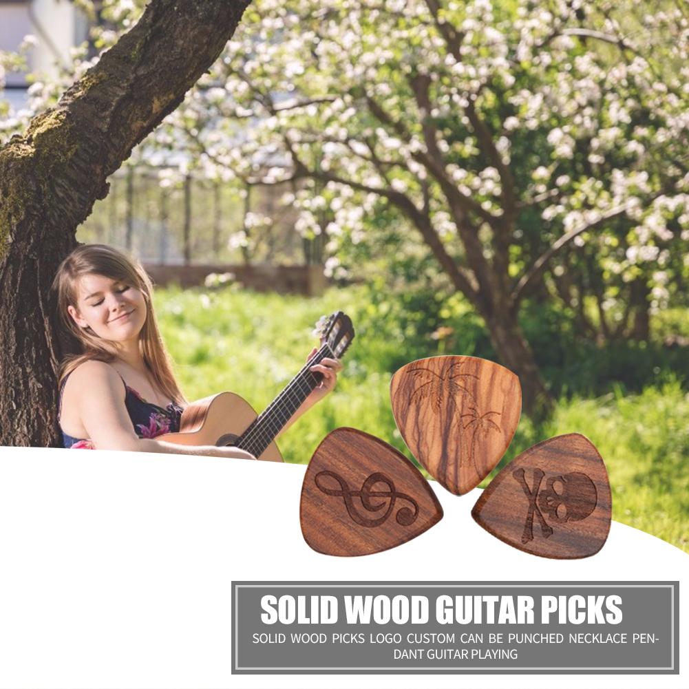 Folk Gitaar Massief Hout Pick Schedel Kokospalm Muzikale Symbool Ukulele Bas Plectrum Muziekinstrument Accessoires