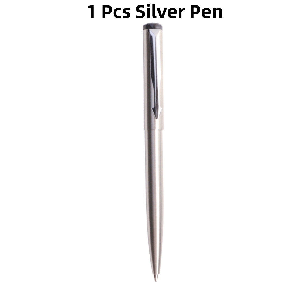 Metal Ballpoint Pen Press Style Commercial Pens For School Office Stationery Supplies Core Automatic Ball Pen: WHITE / black