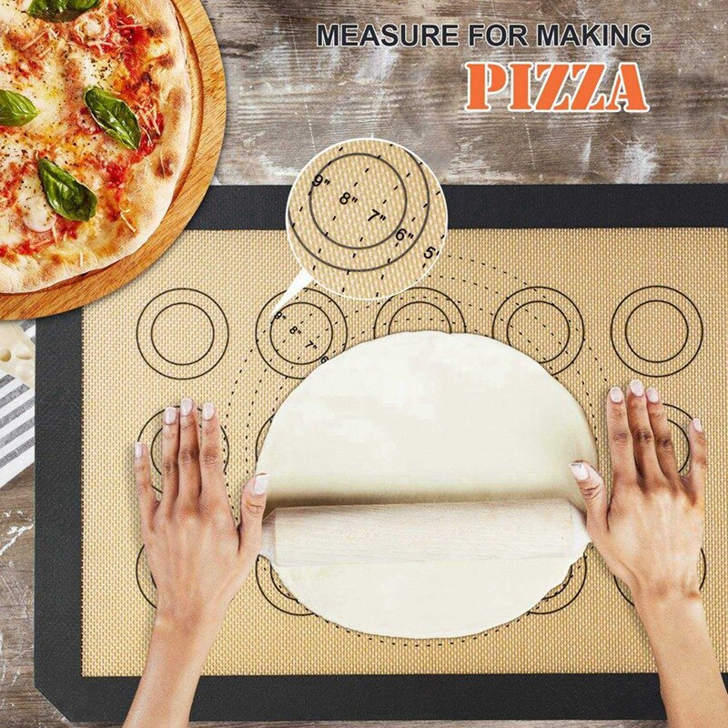 1 Set Biscuit Spoon Set Ice Cream Scoops with Triggers & 1 Set Silicone Baking Mats-Non Stick Cookie Sheet Mat Liner