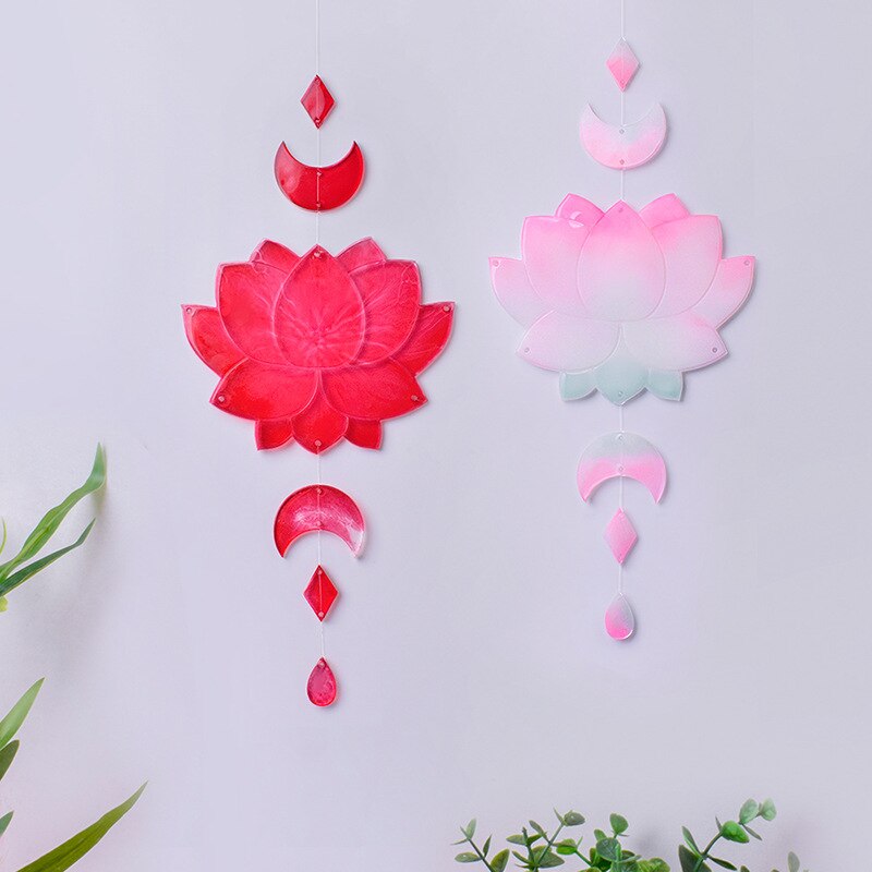 DIY Epoxy Resin Mold Moon Bee Pendant Silicone Mold Wind Chime Lotus Jewelry Pendant Molds