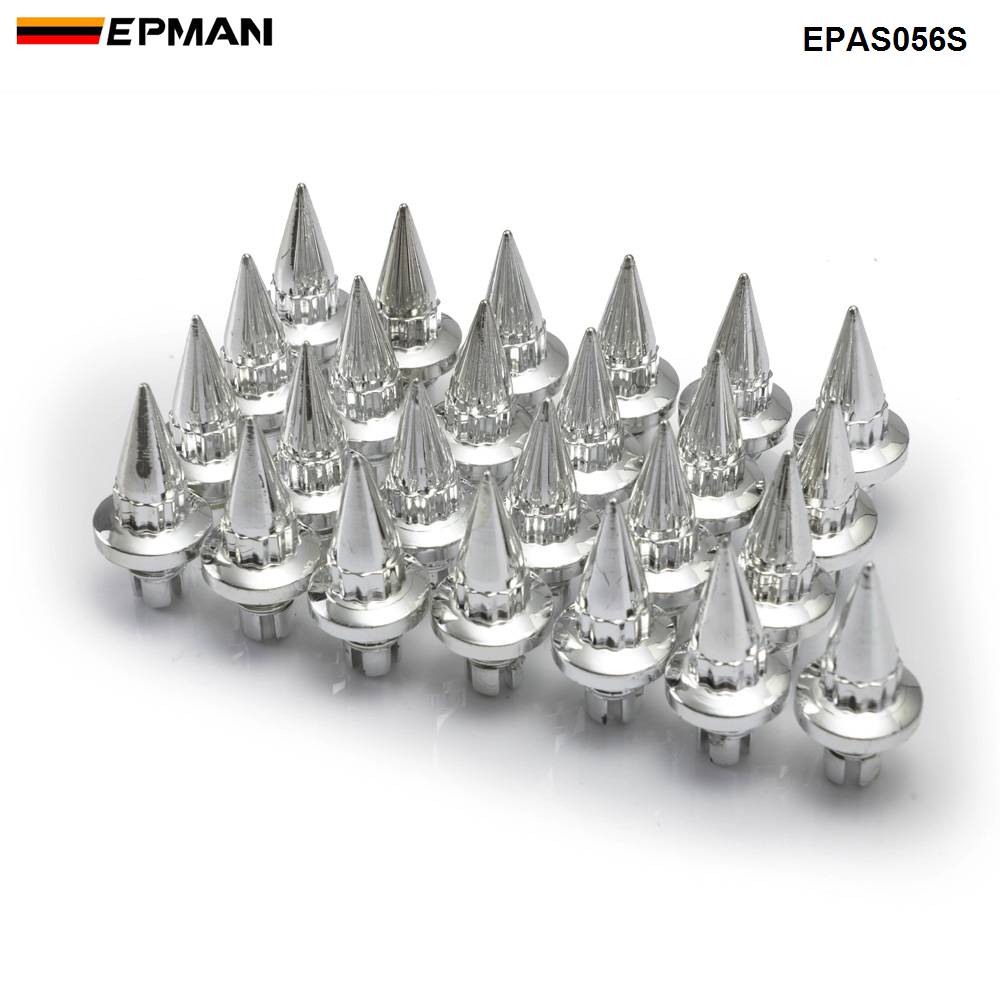 EPMAN -25 teile/los Kunststoff Felge Lippe Ersatz Spitze Rad Nieten/Muttern Für Rad Kappe Lippe EPAS056G-AF EPAS066G-AF: Silber- Spitze