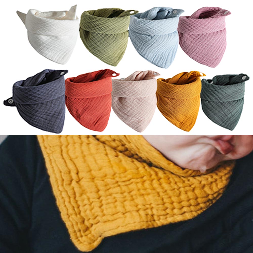 Bavaglini in mussola per bambini sciarpa a triangolo morbido cotone solido Saliva asciugamano ragazzi ragazze grembiule da alimentazione Bandana Drool neonato Burp vestiti