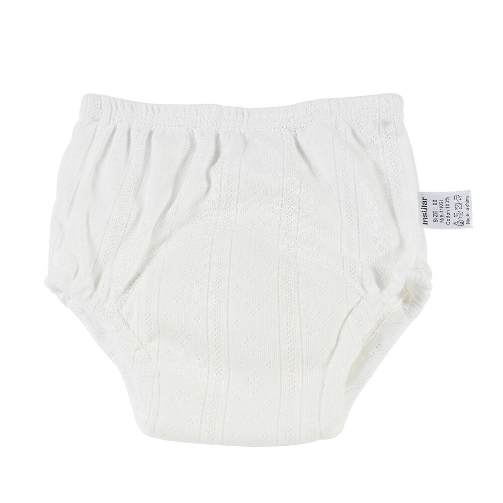 Insular Breathable Reusable Nappies Baby Cloth Diapers Washable Infants Children Baby Cotton Mesh Training Pants Nappy Panties: White / M