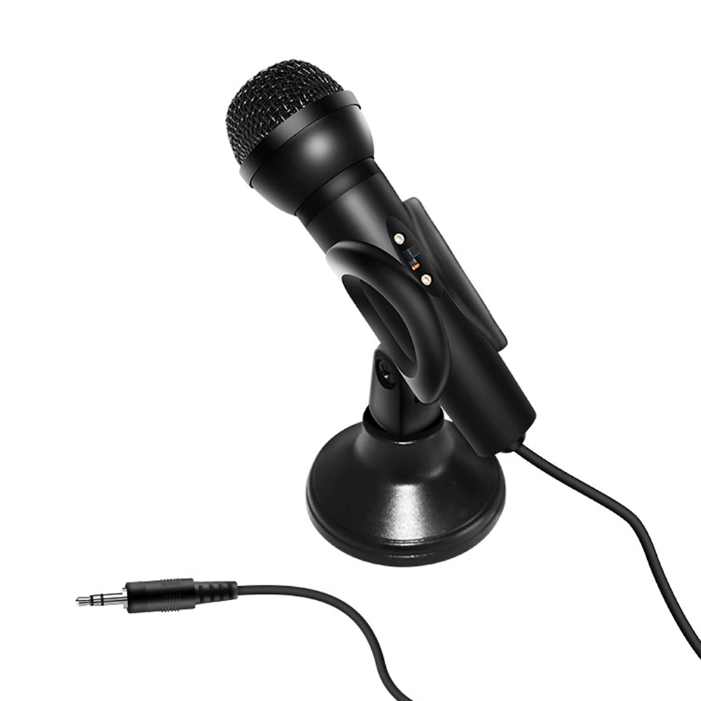 Mini micrófonos portátiles con cable con soporte, micrófono Vocal de mano para KTV, Karaoke, teléfono, portátil, ordenador de escritorio, accesorios de PC