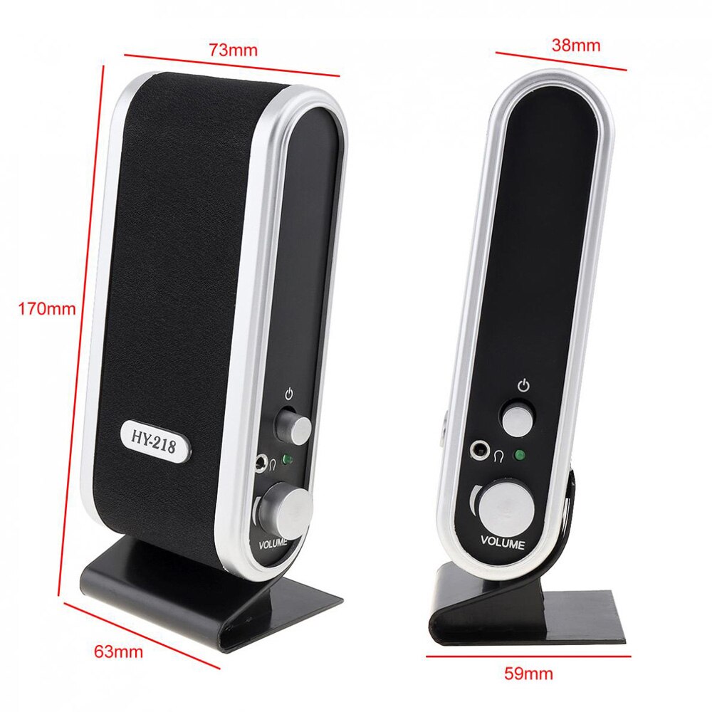 HY-218 Speaker USB Wired Computer Speakers Stereo 6W Subwoofer Soundbar Box 3.5mm Speaker for Desktop Laptop Notebook SmartPhone