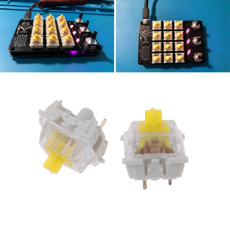 10Pcs/pack Gateron SMD Blue Switches Mechanical Keyboard 3pins Gateron MX Switches Transparent Case fit GK61 GK64 GH60