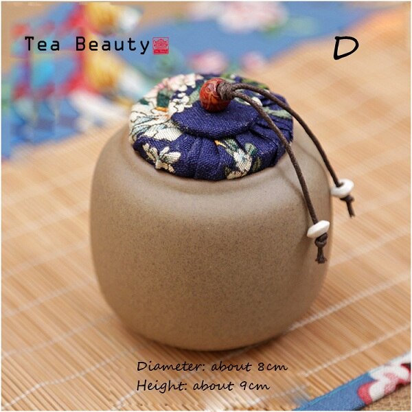 WIZAMONY Top Grade Wooden Plug Chinese Ceramics Eco-Friendly Tea Caddy Canister Porcelain Jar box Chinese style: D