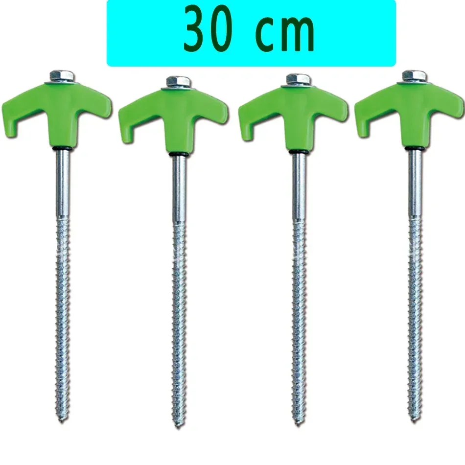 4 Stuks Outdoor Tent Nail 20/25/30 Cm Schroef Anker Stakes Haringen Schroef In Tenten Peg grond Nagels M8 Koolstofstaal Camping Trip Tent Peg: Oranje