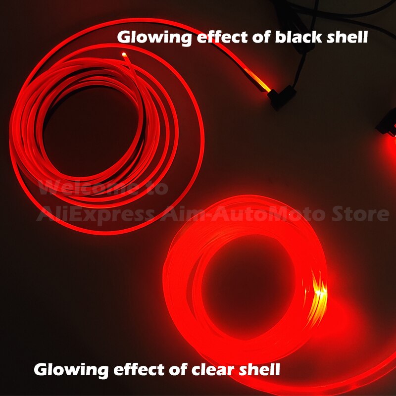 3mm Fiber Optic Neon Wire Extended Strip Invisible Light Guide Accessories For Car Interior Ambient lighting Equipment