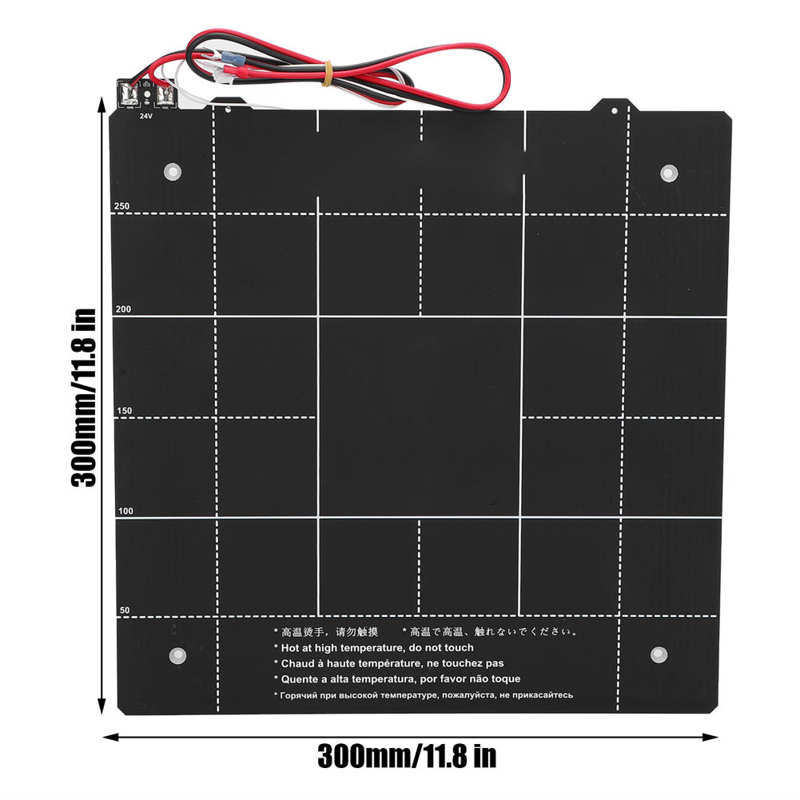 Plataforma de cama para impresora 3D, accesorios adhesivos magnéticos para CR-10, 300x300mm, 24V, plataforma de cama magnética, 1 ud.
