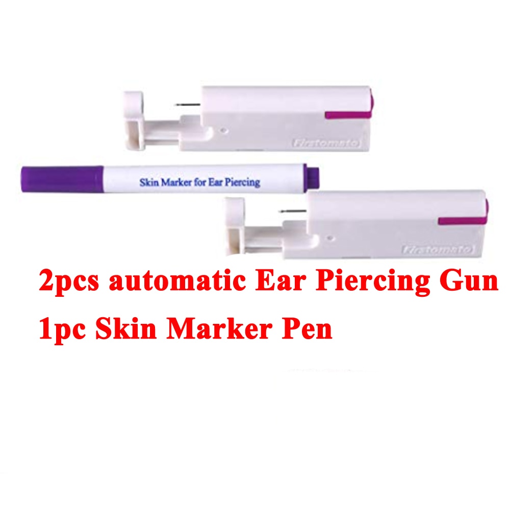 2 pièces oreille clou pistolet jetable aseptique ménage oreille Piercing pistolet Portable oreille Piercing pistolet groupe stérilisé oreille Piercing unité