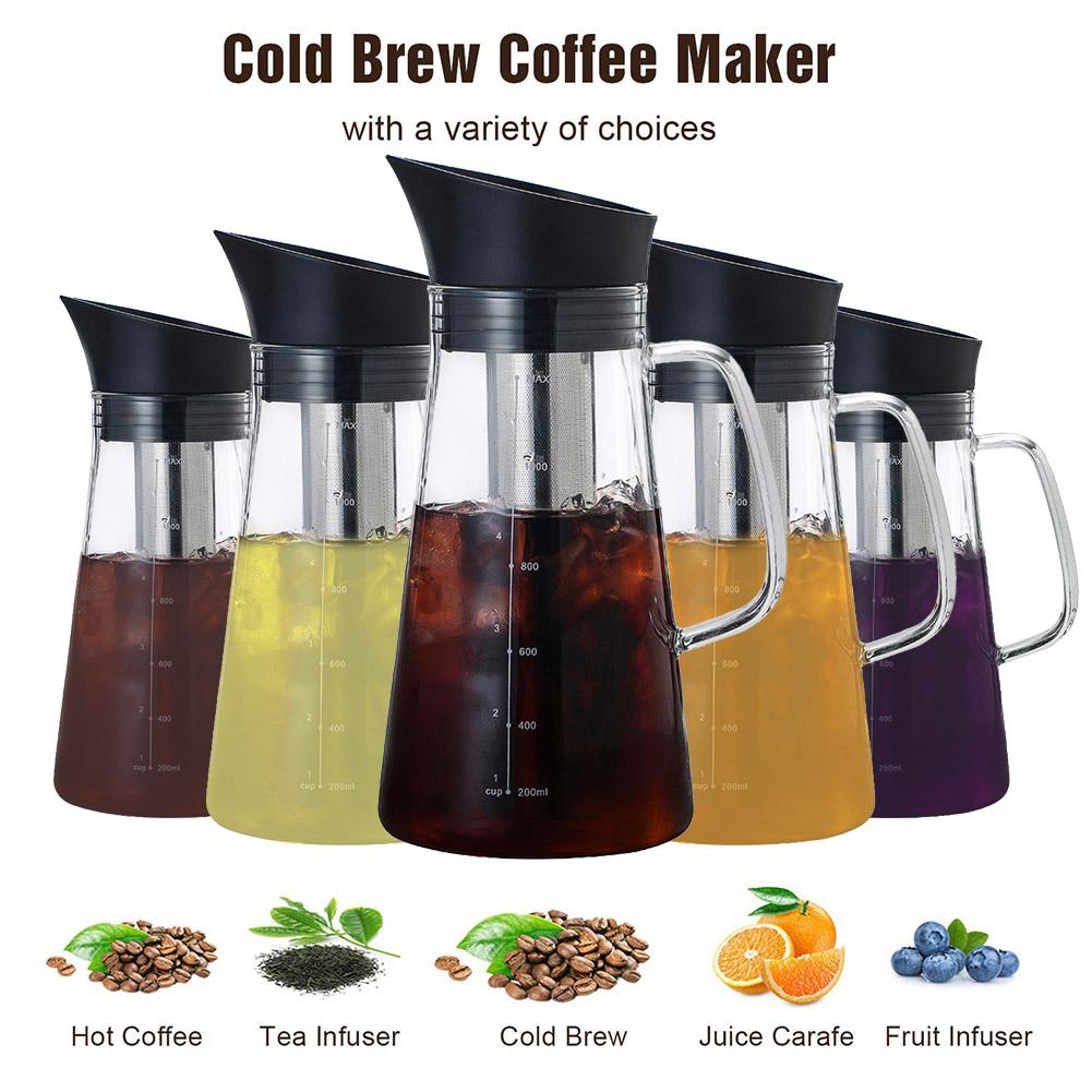 And Cold Dual-function Thick Borosilicate Glass Bottle Does Not Rust Filter Glass Coffee Pot Coffee Pot Ice Brewed CoffeePot