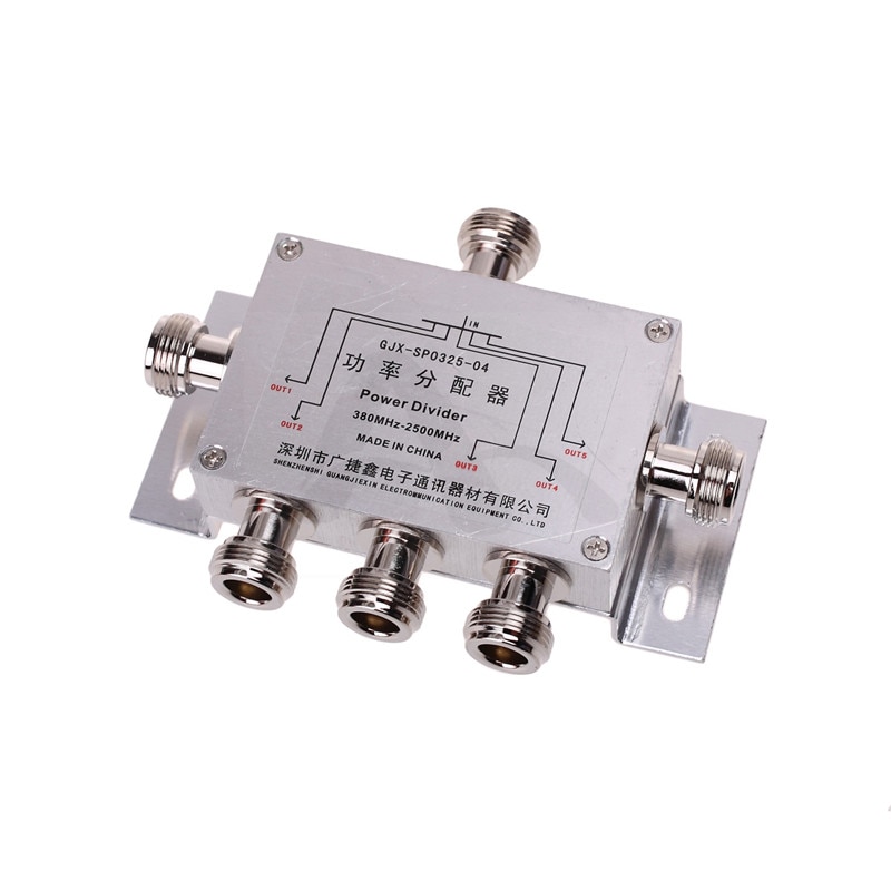 Power splitter divider 5 way n type 380-2500 mhz til 3g cdma gsm mobiltelefon signal booster repeater og antenne combiner spliter
