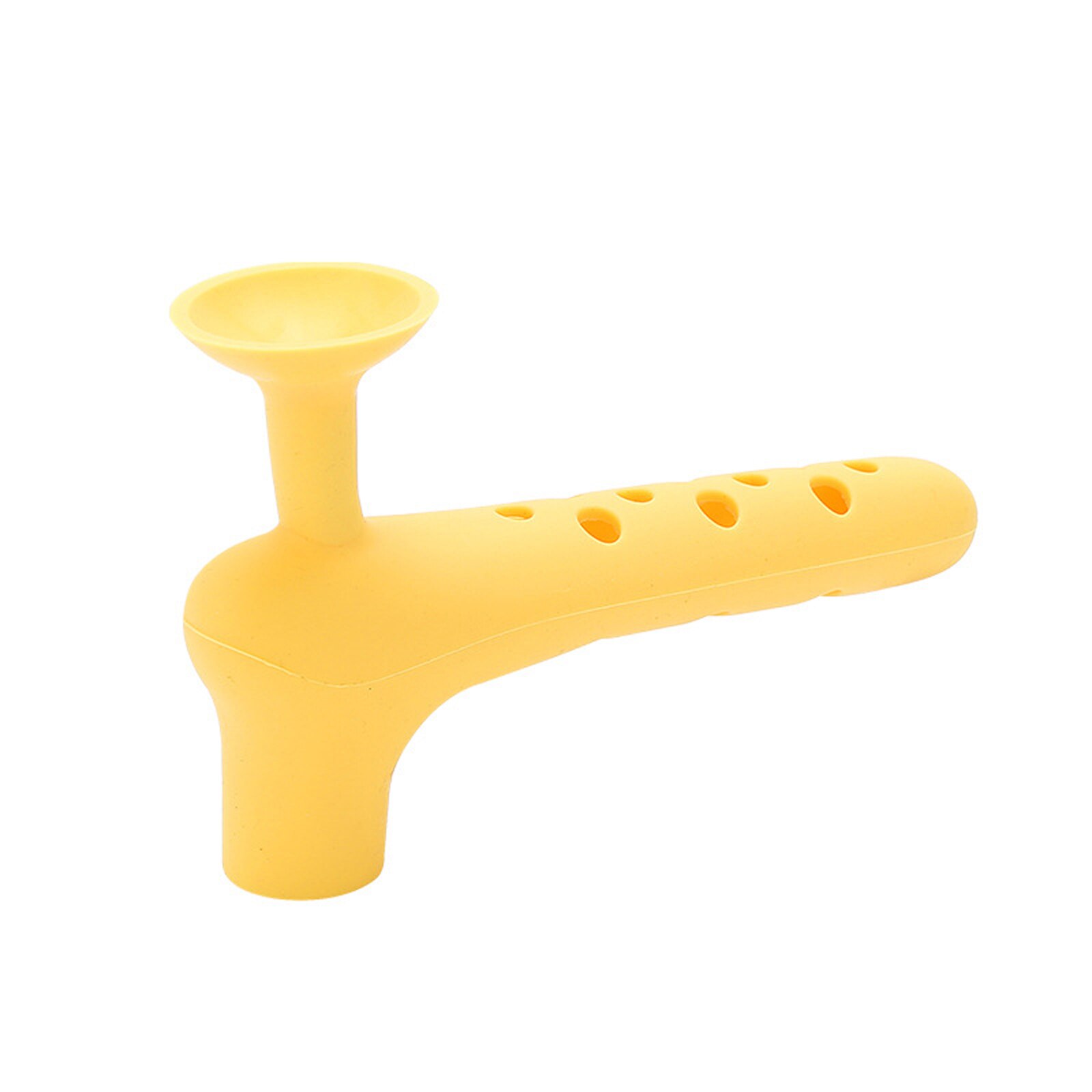 Tope de puerta de silicona con ventosa, herramienta de cubierta de mango sin perforación, protección anticolisión: Amarillo