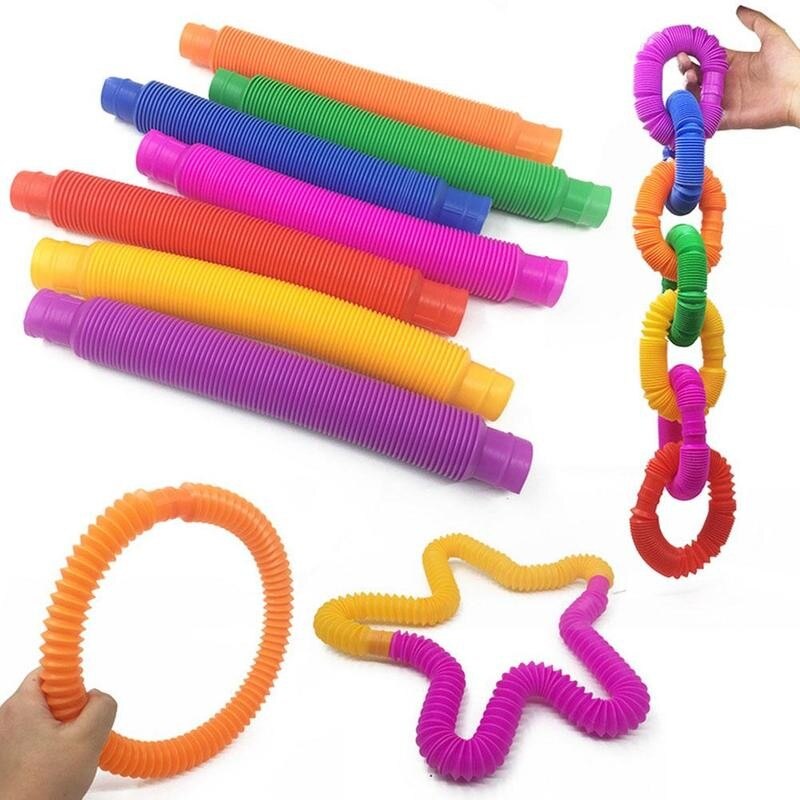 1/2/5/10 stücke Pop Rohre Zappeln Spielzeug Rohr Sensorischen Werkzeuge Für betonen Linderung Pädagogisches Klapp Spielzeug Pop rohr Spielzeug Für freundlicher