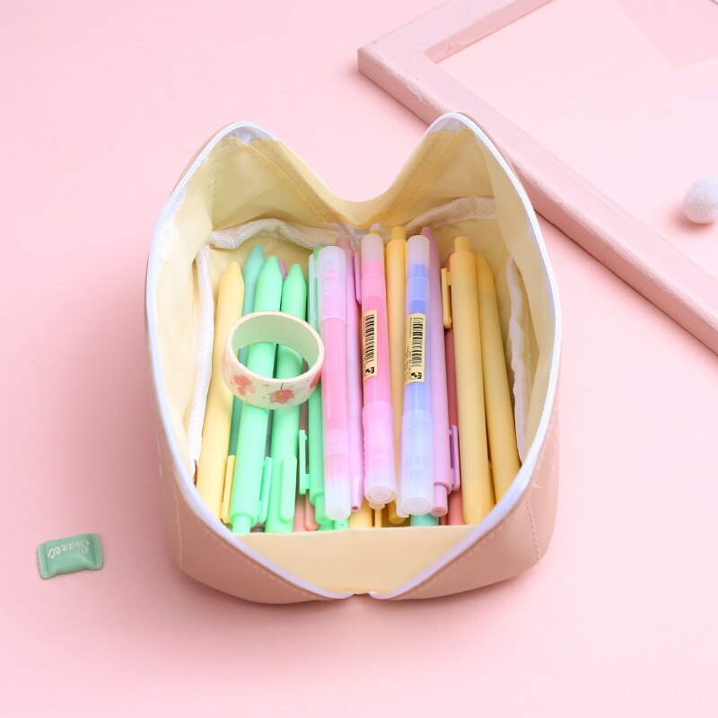 Large Capacity Pencil Case Simple Japanese Pencil Cases Pure Color Estuche Escolar Creativity Estuche Lapices Piornik Szkolny