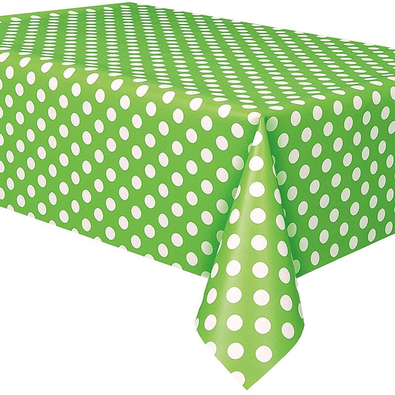 2 Stuks Wegwerp Plastic Tafelkleed Verjaardagsfeestje Decoratie Rechthoek Pe Polka Dot Stippen Tafelkleed: Light green