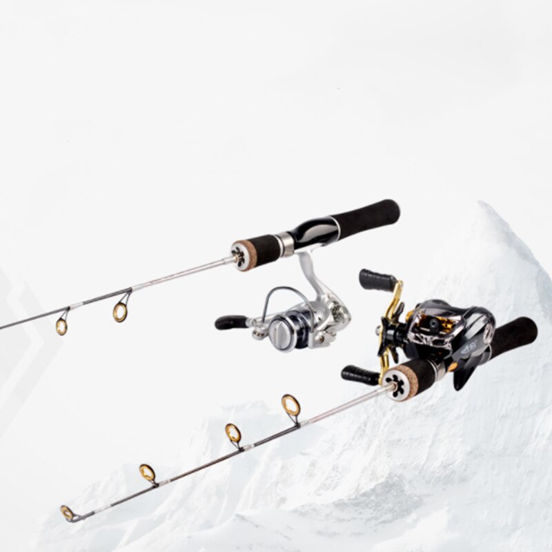 Ice Fishing Rod Set 55cm/85cm Epoxy Material Ultra Short Raft Rod Rod Travel Fishing Tackle